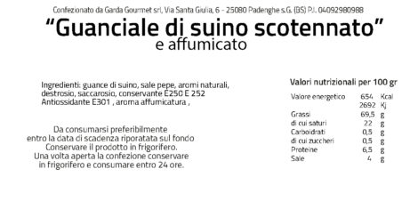 Guanciale di suino scotennato e affumicato vaschetta 100 gr circa - Spesa  OnLine - I migliori prodotti di Brescia e Verona